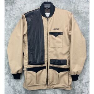 VTG Back Fence Sportswear Shooting Jacket Sz S‎ Beige Hunting Made in USA